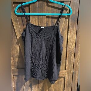 Old  Navy Black Tank  Top Size L 100% Rayon Regulated Straps